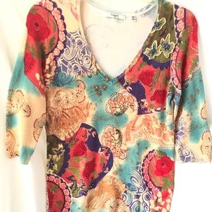 Vertigo of Paris, multi-colored knit top